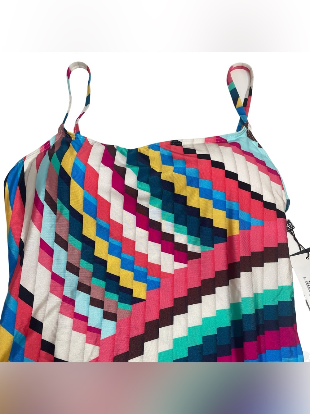 La Blanca Slice of Paradise One Piece Swimsuit Multicolor Geometric Size 10 New - Picture 3 of 9